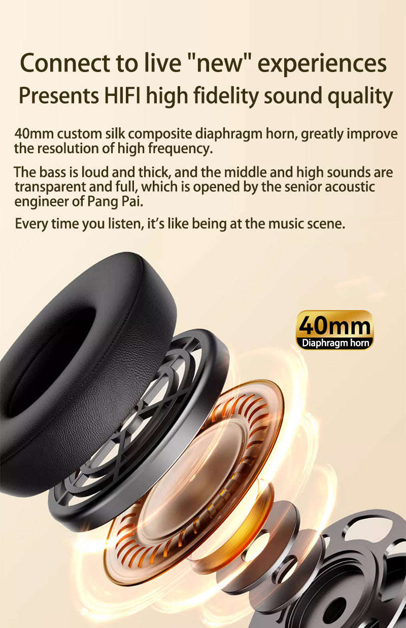 Wireless Over-Ear Headphones with Graffiti Design - Bluetooth 5.3, HIFI Sound, RGB Light, 8H Playtime(black)