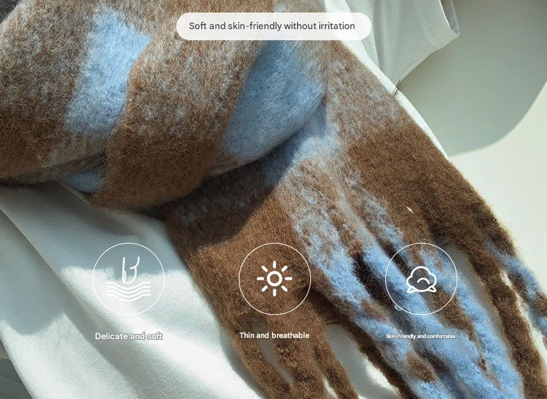 Khaki Women's Fashion Plaid Scarf - Warm & Stylish Long Neck Warmer (220x40cm)