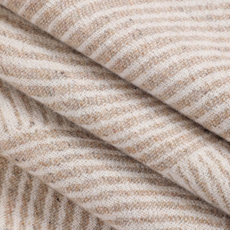 Khaki Geometric Print Cape - Cozy Knit Poncho for Women (165x130cm)