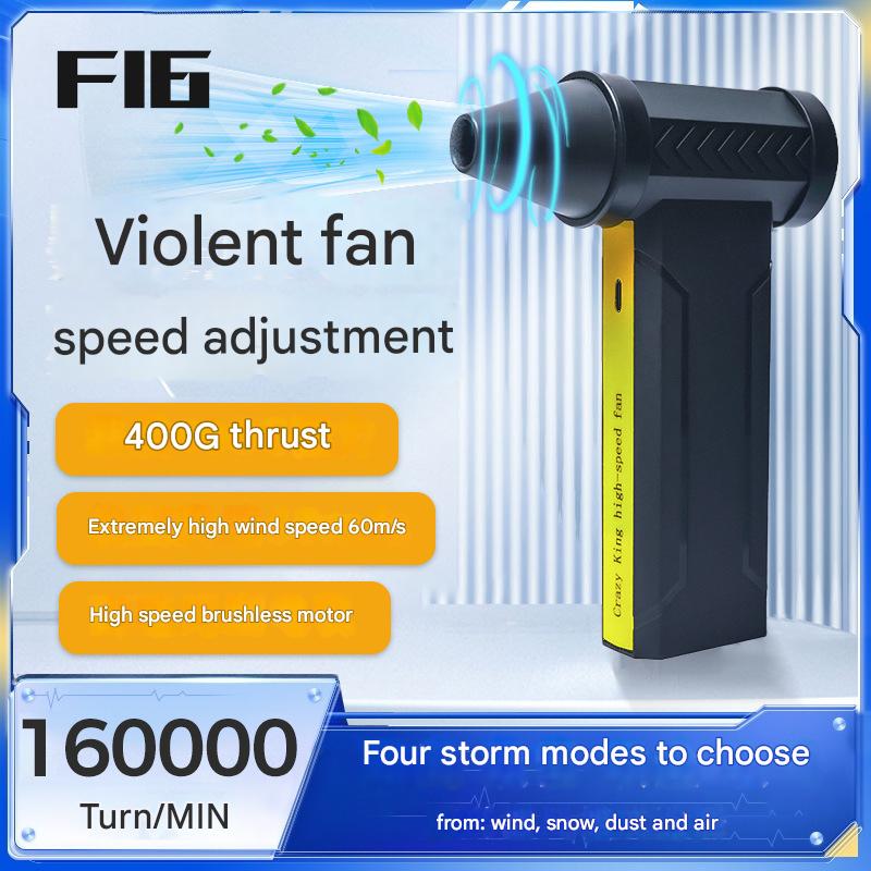 Portable Jet Fan - 200W Powerful Handheld Air Duster & Blower (Wood Grain)