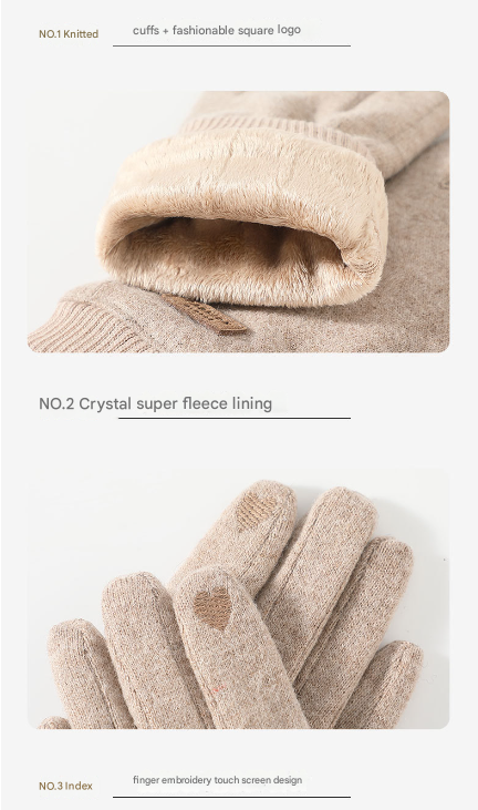 Pink Elegant Women's Wool Blend Winter Gloves - Cozy Fleece-Lined Touchscreen Warmth