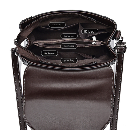 Brown Elegant Women's PU Leather Top Handle Satchel - Versatile Crossbody Bag with Classic Clasp & Braided Detail