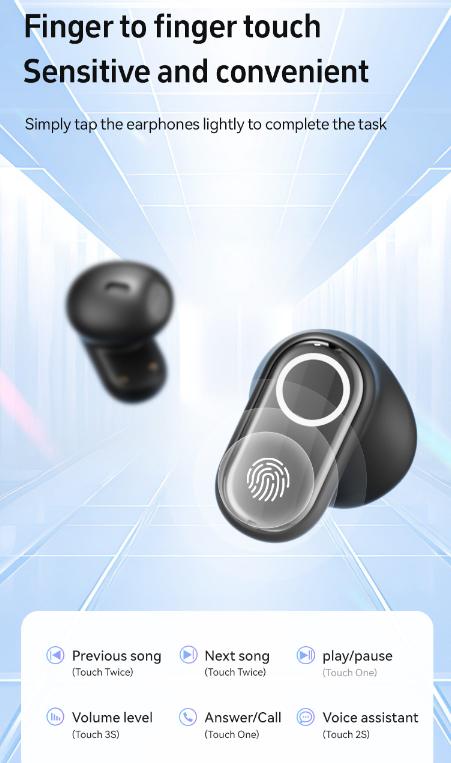 Purple Feather-Light TWS Earbuds - Bluetooth 5.4, Hi-Fi Sound, LED Display Case, 60H+ Playtime, Touch Control