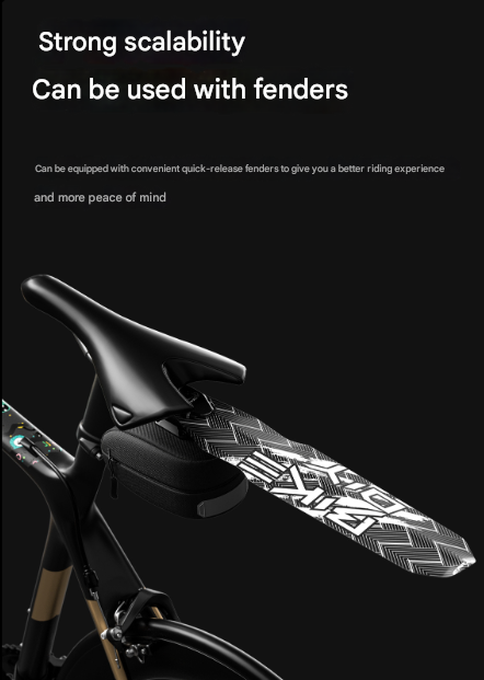 Khaki Compact Bike Saddle Bag - Quick-Release Water-Resistant Tail Pouch with Reflective Accents