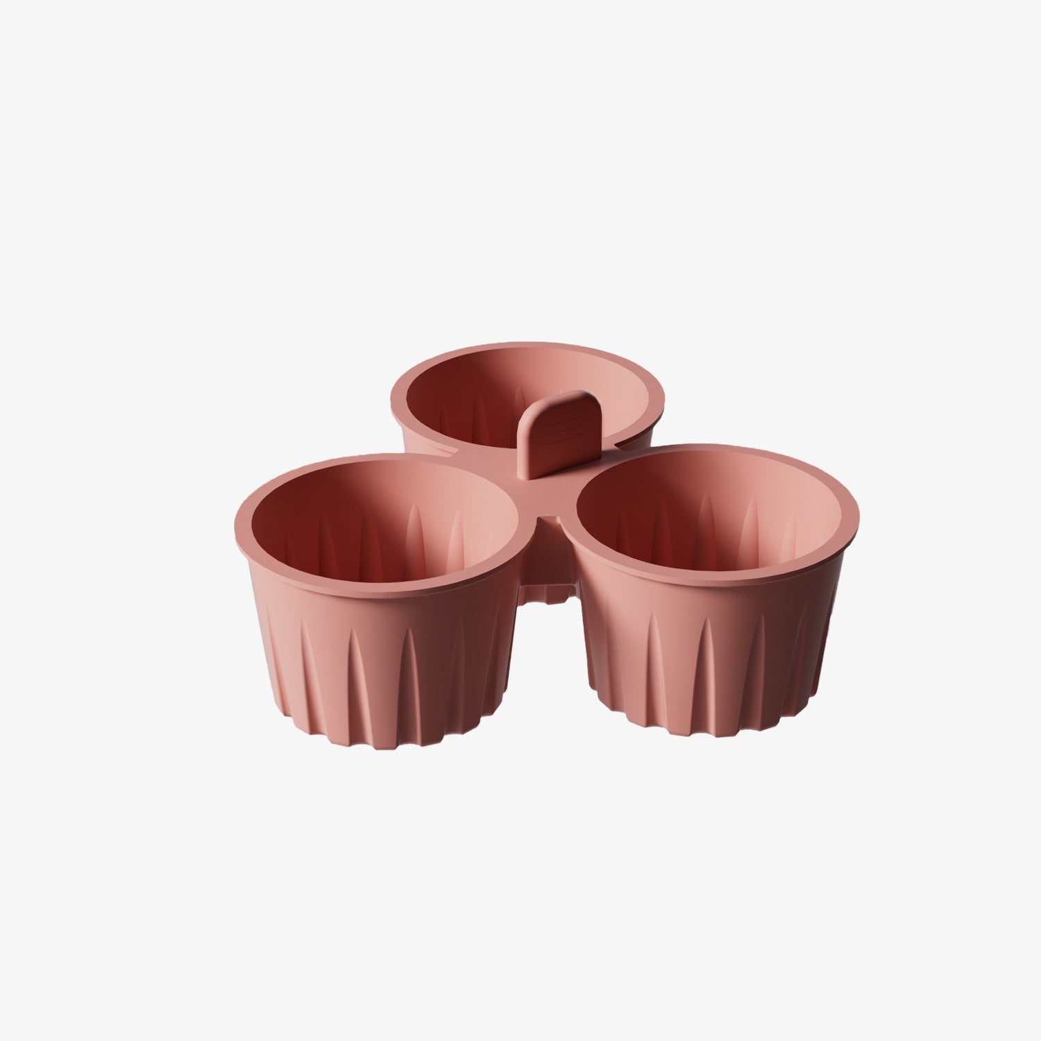 2 Pcs Pink 3-Compartment Silicone Bowl - BPA-Free, Microwave & Air Fryer Safe for Eggs, Baking & Food Storage