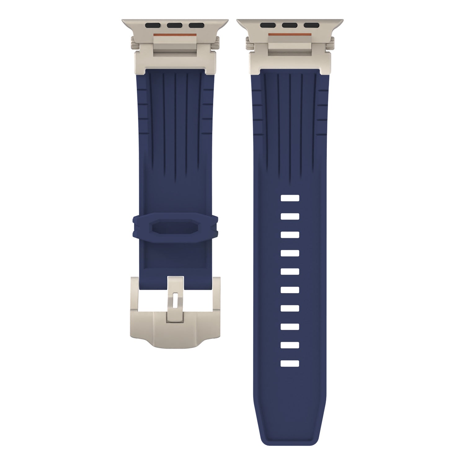 Dark Blue Rugged Tactical Silicone Strap for Apple Watch Ultra & Series - Heavy-Duty Metal Clasp