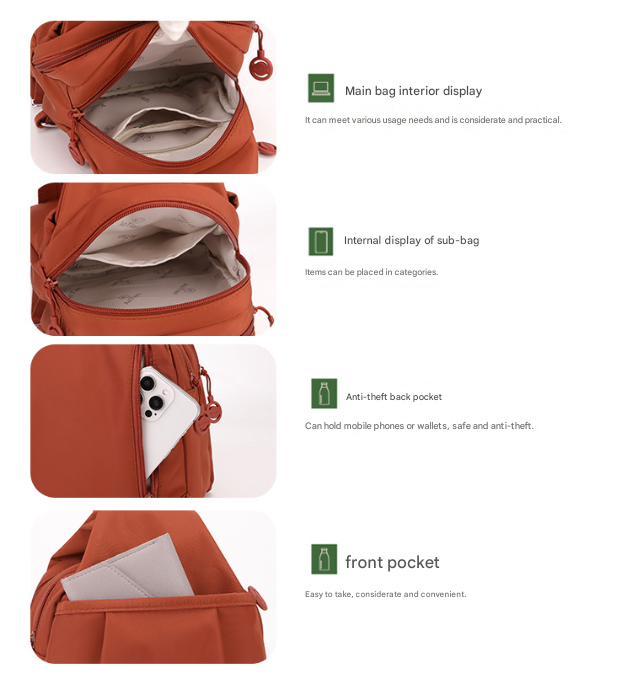 Black Versatile Women's Convertible Mini Backpack & Sling Bag - Stylish Anti-Theft Oxford Cloth Daypack, Fits 9.7in iPad