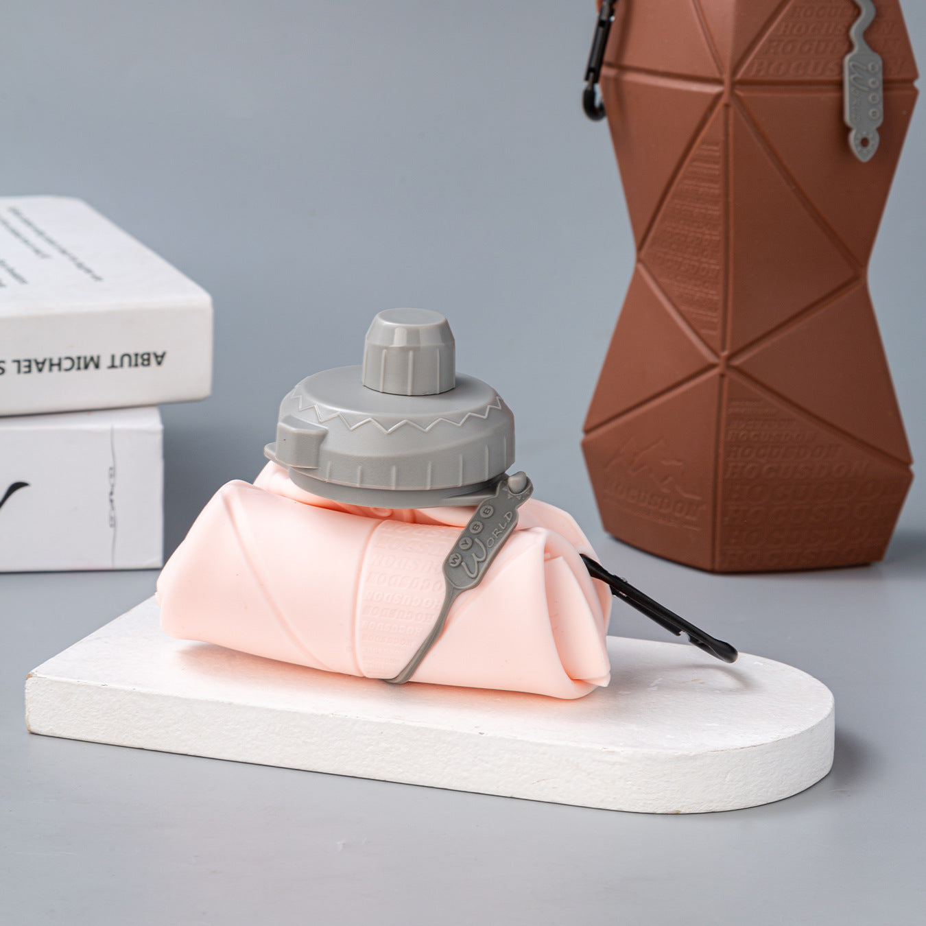 Blue and Black Cup Lid Ultimate Foldable Silicone Water Bottle - Lightweight Leakproof Travel & Sports Hydration - 700ml