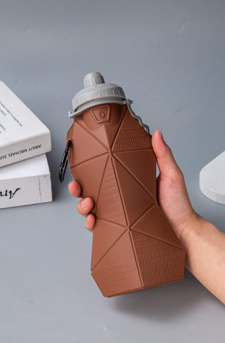 Blue and Black Cup Lid Ultimate Foldable Silicone Water Bottle - Lightweight Leakproof Travel & Sports Hydration - 700ml