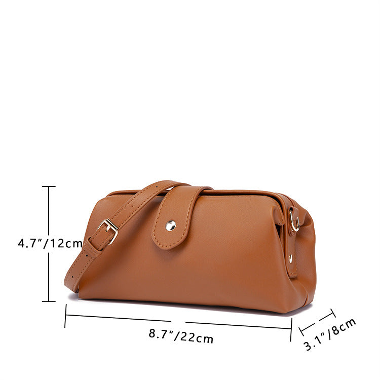 Dark Green Chic Vintage Inspired PU Leather Crossbody Bag - Small Frame Doctor Style Purse with Adjustable Strap