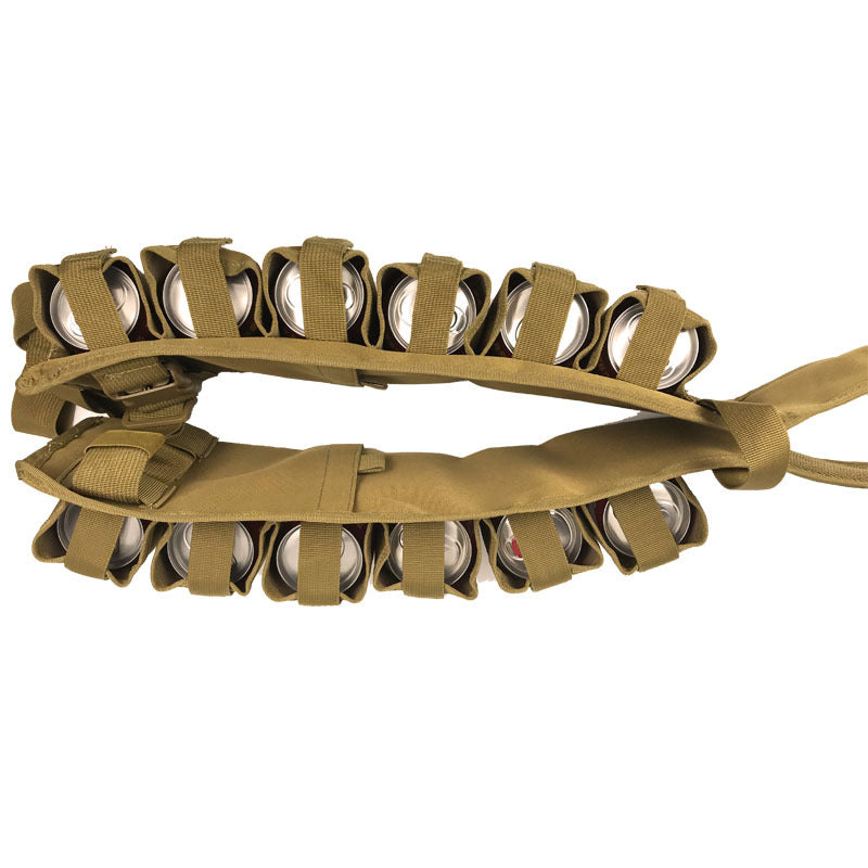 Black Ultimate 12-Can Beverage Carrier Vest - Hands-Free Outdoor Party Backpack