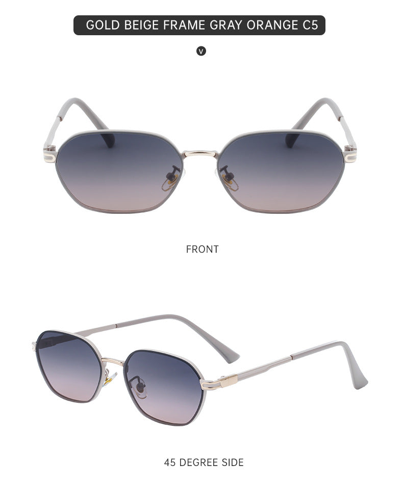 Purple Gradient Lenses Chic Oval Sunglasses for Women - UV400 Protection Lightweight Metal Frame, Comfortable Design