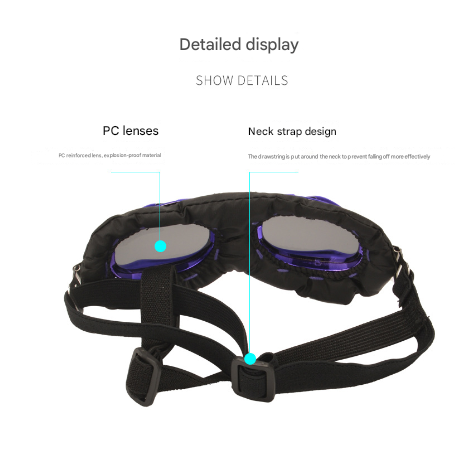 Pink Frame Black Film Retro Pet Goggles - UV Protection Sunglasses for Small Medium Dogs & Cats, Windproof Shatterproof Eye Protection