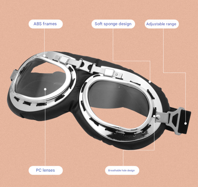 Black Frame Black Film Retro Pet Goggles - UV Protection Sunglasses for Small Medium Dogs & Cats, Windproof Shatterproof Eye Protection