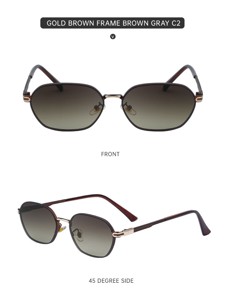 Dark Green Gradient Lenses Chic Oval Sunglasses for Women - UV400 Protection Lightweight Metal Frame, Comfortable Design