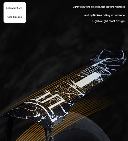 Style B Black and Green Lightweight Bicycle Rear Mudguard - Adjustable PP5 Fender for MTB, Road & Folding Bikes (NOT for V-Brakes)