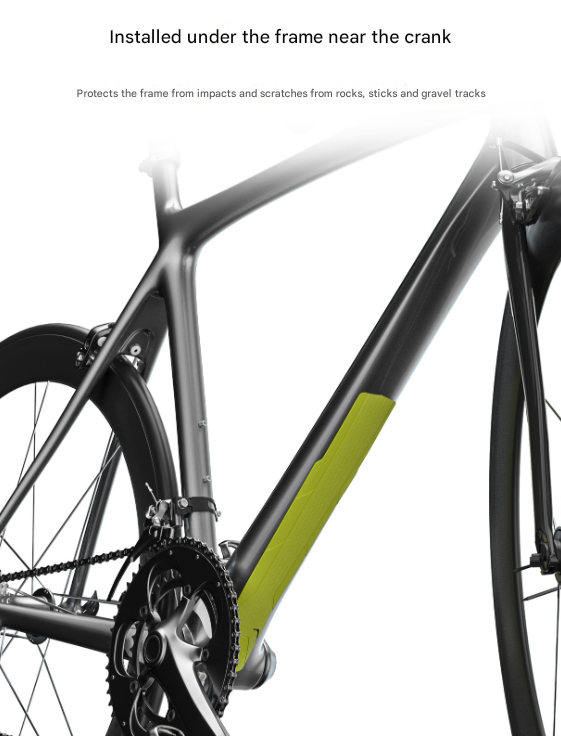 2 Pcs Grey Durable Bicycle Frame Down Tube Protector Sticker  - Anti-Scratch Guard for MTB & Road Bikes