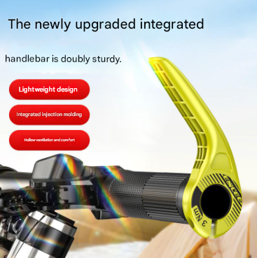 Fluorescent Yellow Ultralight Ergonomic Bike Bar Ends - High-Strength Composite Horn Grips (22.2mm)