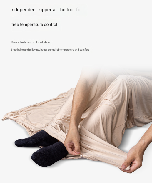 Grey Ultra-Stretch Sleeping Bag Liner - Portable & Lightweight Envelope Sleep Sack for Camping & Travel