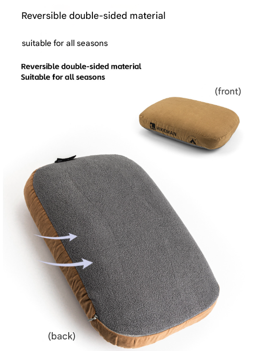 Coffee Reversible Memory Foam Travel Pillow - All-Season Comfort Neck Support for Deep Sleep & Portability