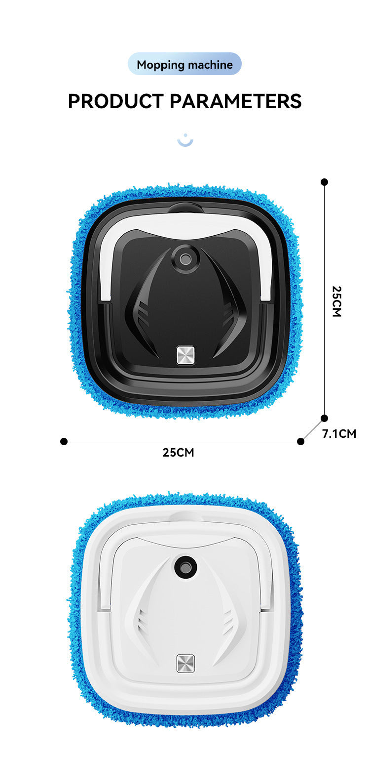 White Smart Robotic Floor Mop with Humidifier Spray - Ultra-Slim Automatic Wet & Dry Floor Cleaner