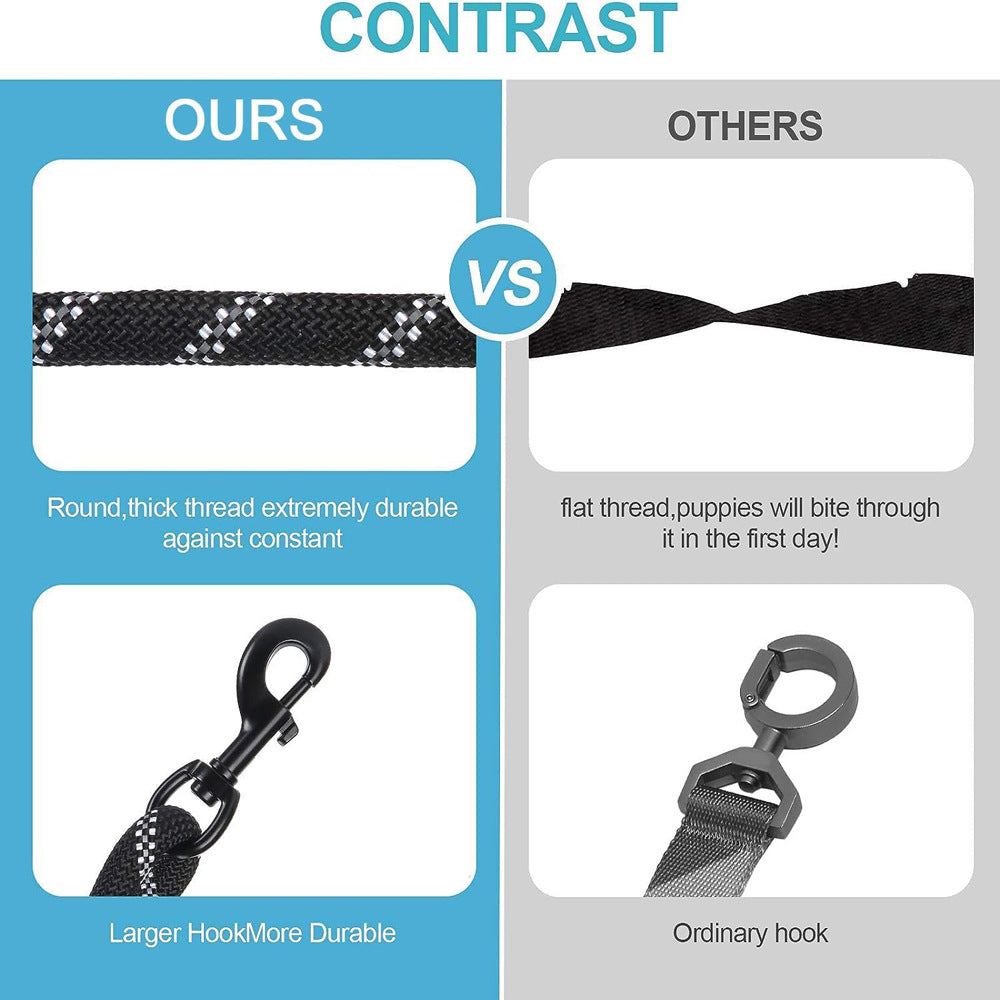 Pink 3-in-1 Tangle-Free Dog Leash for 1-3 Dogs - Heavy Duty Bungee Coupler with Reflective Stitching & Padded Handle