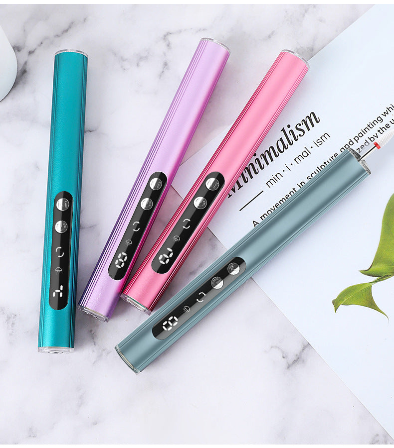 Pink Rechargeable Electric Nail Drill Pen with UV Curing Lamp - Professional All-in-One Manicure Pedicure Kit for Polishing & Gel Removal