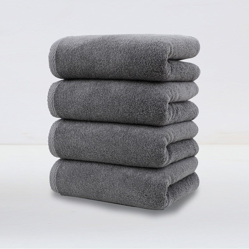 Dark Grey Plush Cotton Hand Towel Set (4-Pack) - Ultra Soft, Absorbent & Quick-Drying Face Towels for Bathroom