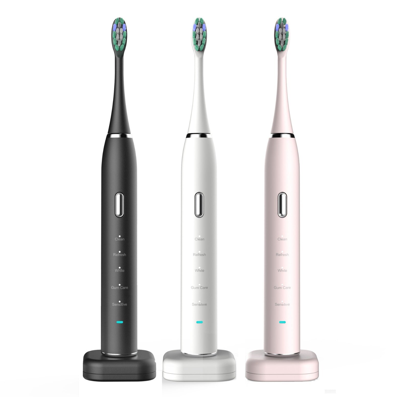 White Sonic Rechargeable Electric Toothbrush with 8 Heads & Travel Case - 5 Brushing Modes & Smart Timer(USB)