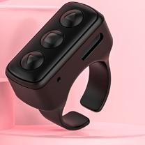 2-Piece Black Bluetooth Video Controller - 3-Button Remote for TikTok and Page Scrolling