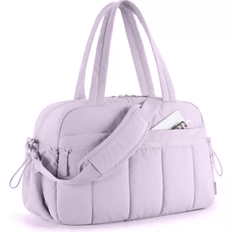 Purple Spacious Travel Duffel Bag - Large Capacity Sports & Fitness Tote with Toiletry Bag, Compartments & Single Shoulder Strap
