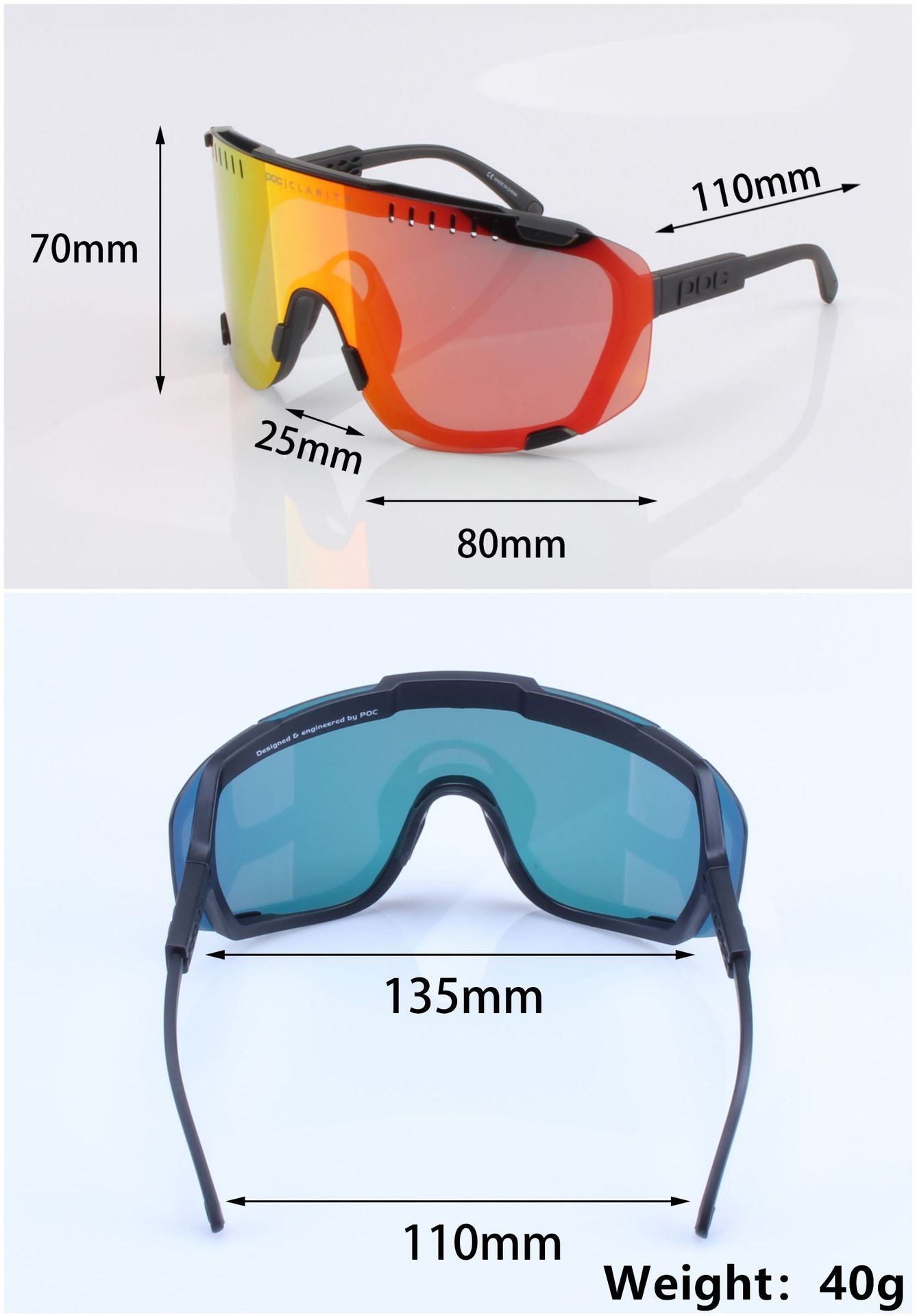 Black Frame Green Tablet Oversized Shield Cycling Sunglasses - Wide Vision UV400 Sports Eyewear for Road & MTB