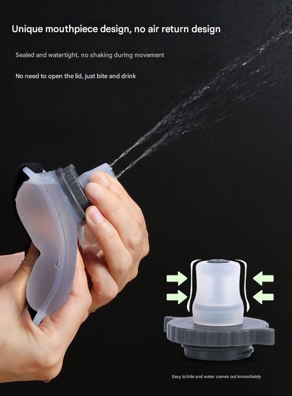 2-Pices Black Ergonomic Wearable Hydration Flask - Hands-Free Wrist Water Bottle for Running & Sports