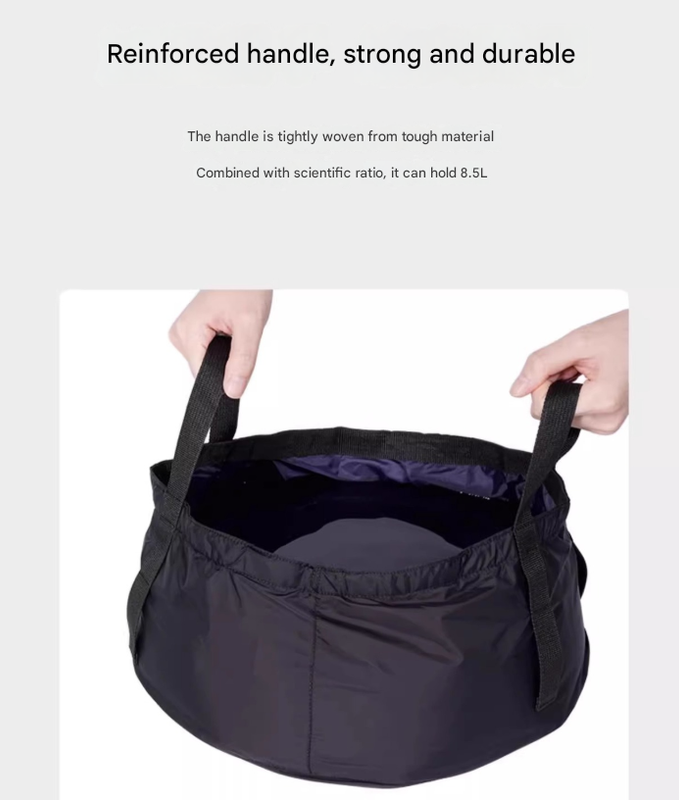 2PCS Purple 8.5L Portable Folding Water Basin - Collapsible Bucket with Carry Bag for Camping & Travel