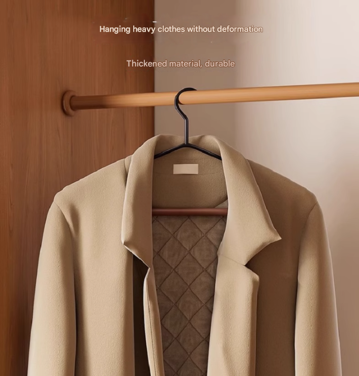 Premium Solid Wood Clothes Hangers Set of 6 - Wide Shoulder Non-Slip Suit Hangers