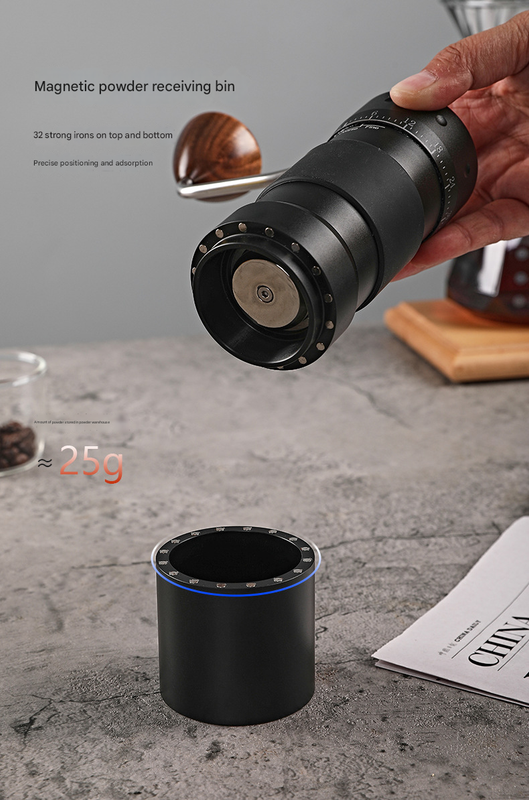 Grey Premium 7-Star Manual Coffee Grinder - Portable Bean Mil(R60pro)