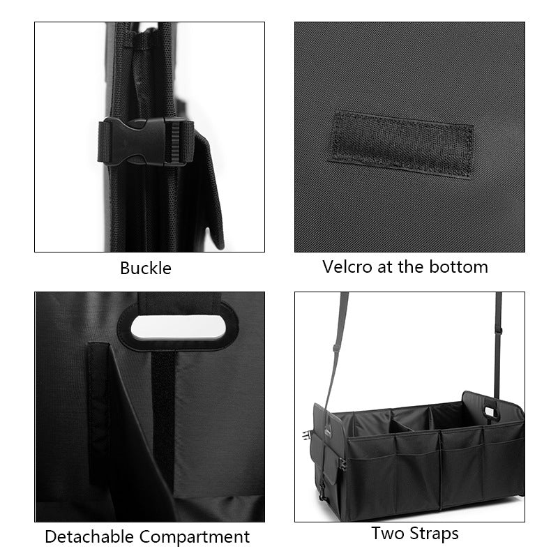 Brown Car Storage Box - Foldable Waterproof Trunk Organizer