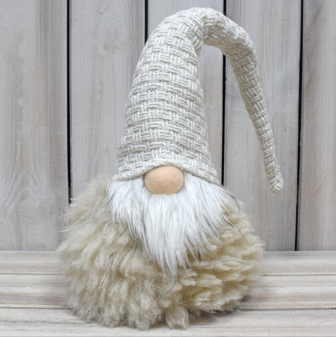 Off White Charming Handcrafted Christmas Gnome - Nordic Tomte Plush Figurine for Holiday Decor(14*14*48cm)