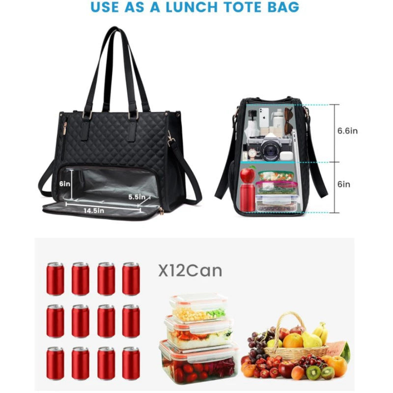 White Insulated Lunch Bag and Laptop Cooler - Perfect for Keeping Food Fresh