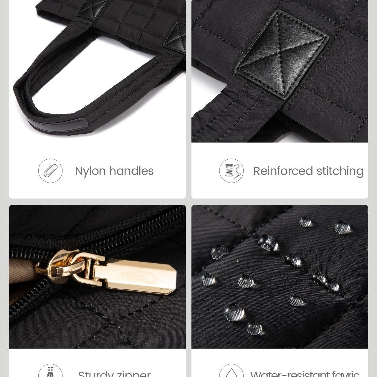 Black New Large Capacity Tote Bag - Fashionable Quilted Women's Shoulder Bag and Laptop Bag