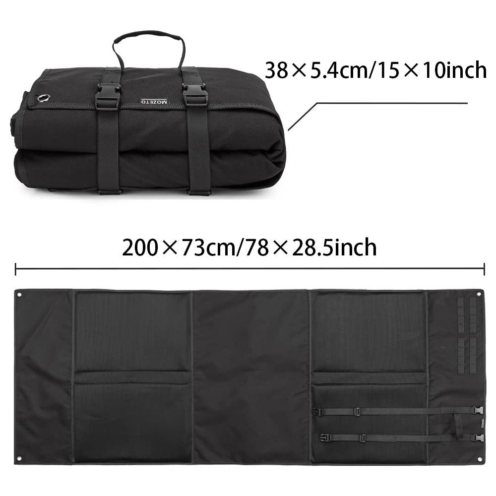 Black Portable Tactical Shooting Mat - Lightweight Roll-Up Ground Pad for Outdoor Range & Hunting