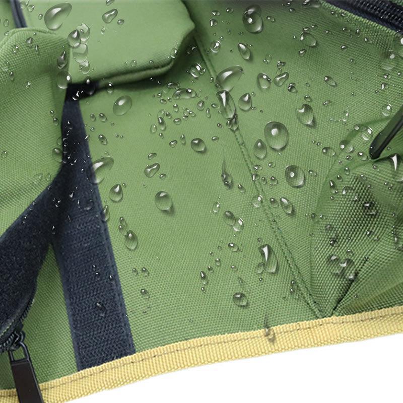 Black Heavy-Duty Roll-Up Tool Bag Organizer - Waterproof 1200D Fabric with 6 Pockets & Detachable Pouches