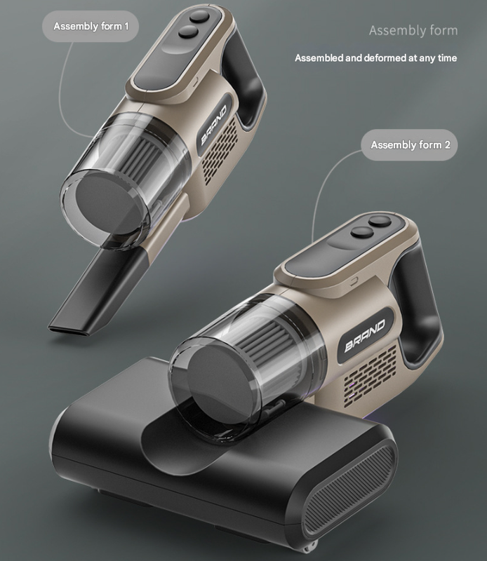 Khaki High-Power Wireless UV Sterilization Mite Removal Vacuum Cleaner - Powerful Suction and Deep Cleaning for Home Use