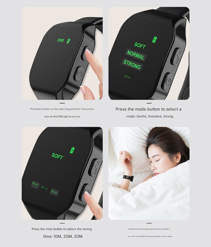 White Smart Microcurrent Wristband Sleep Aid - Wearable Sleep Assistance Device