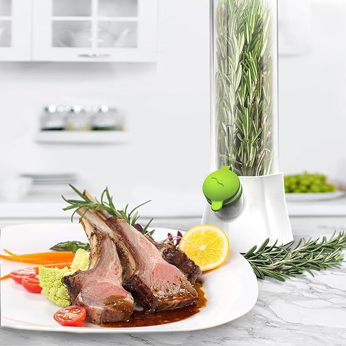 White Fresh Herb Keeper & Saver - Refrigerator Pod to Extend the Life of Fresh Herbs