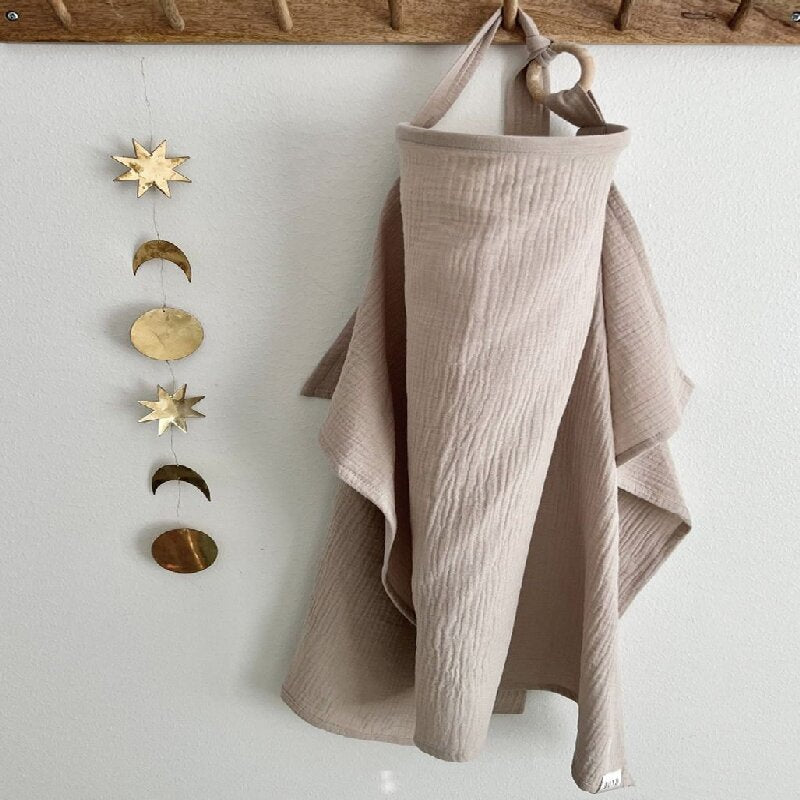 Single bear Soft Muslin Cotton Nursing Cover - Breathable Breastfeeding Apron for Privacy