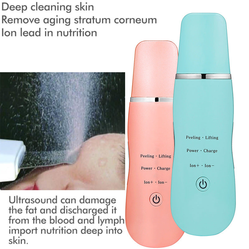 Ultrasonic Skin Scrubber - Deep Cleansing, Peeling, Lifting & Ion Infusion Facial Spatula(green)