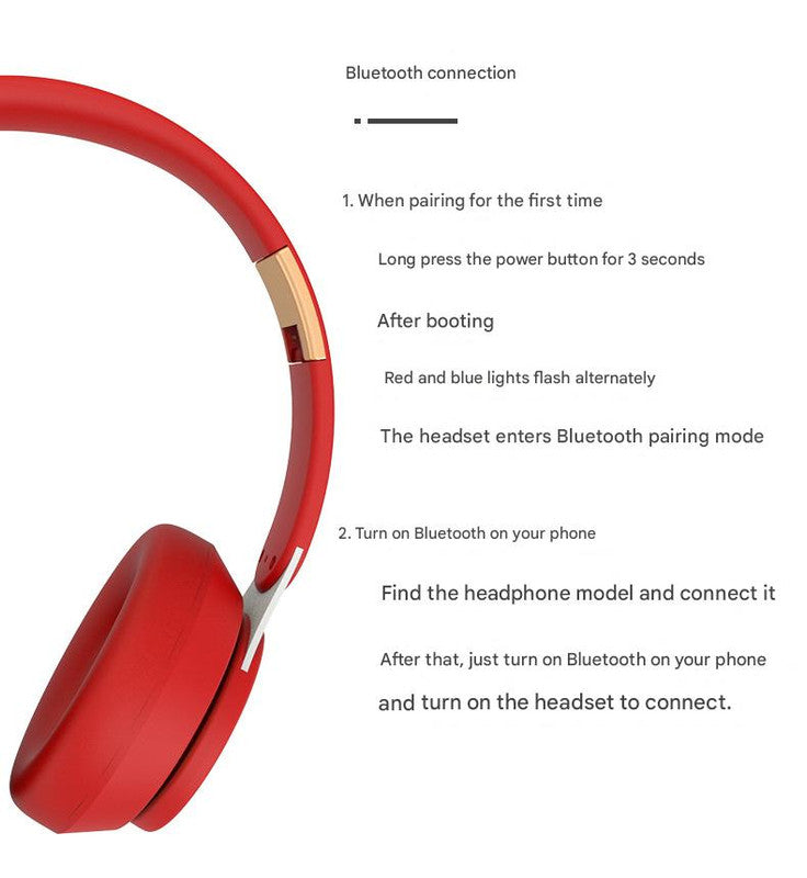 Wireless Bluetooth 5.0 Over-Ear Headphones - HIFI Deep Bass, Foldable Design, 10Hr Playtime(white)