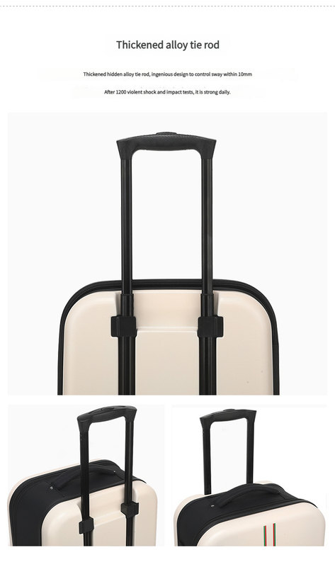 Compact Expandable Foldable Luggage - Reinforced Alloy Handle & Silent Wheels(white)