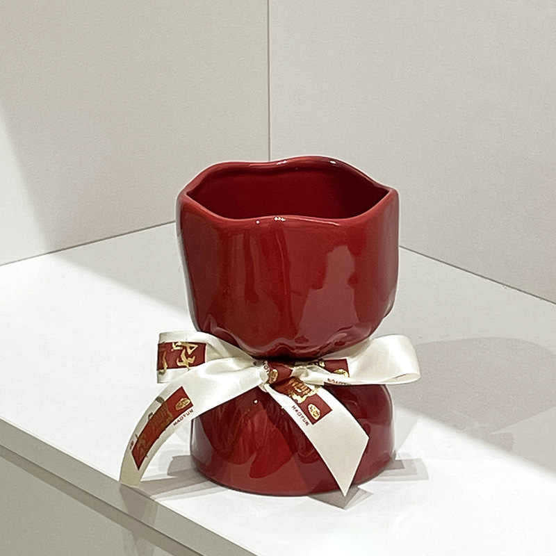 Artisan Handcrafted Ceramic Vase - Minimalist Home Decor with Stable Base(white)